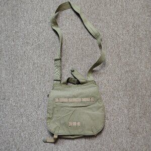 CZECH MILITARY Bread Bag Canvas Green Shoulder Strap Cross Body Surplus Utility